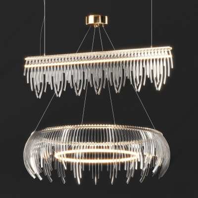 现代简约吊灯组合3D模型下载